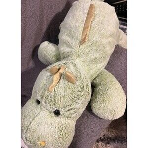 Hugfun Dinosaur Plush  Green Gold Floppy Stuffed Animal Alligator 29 Inches Long